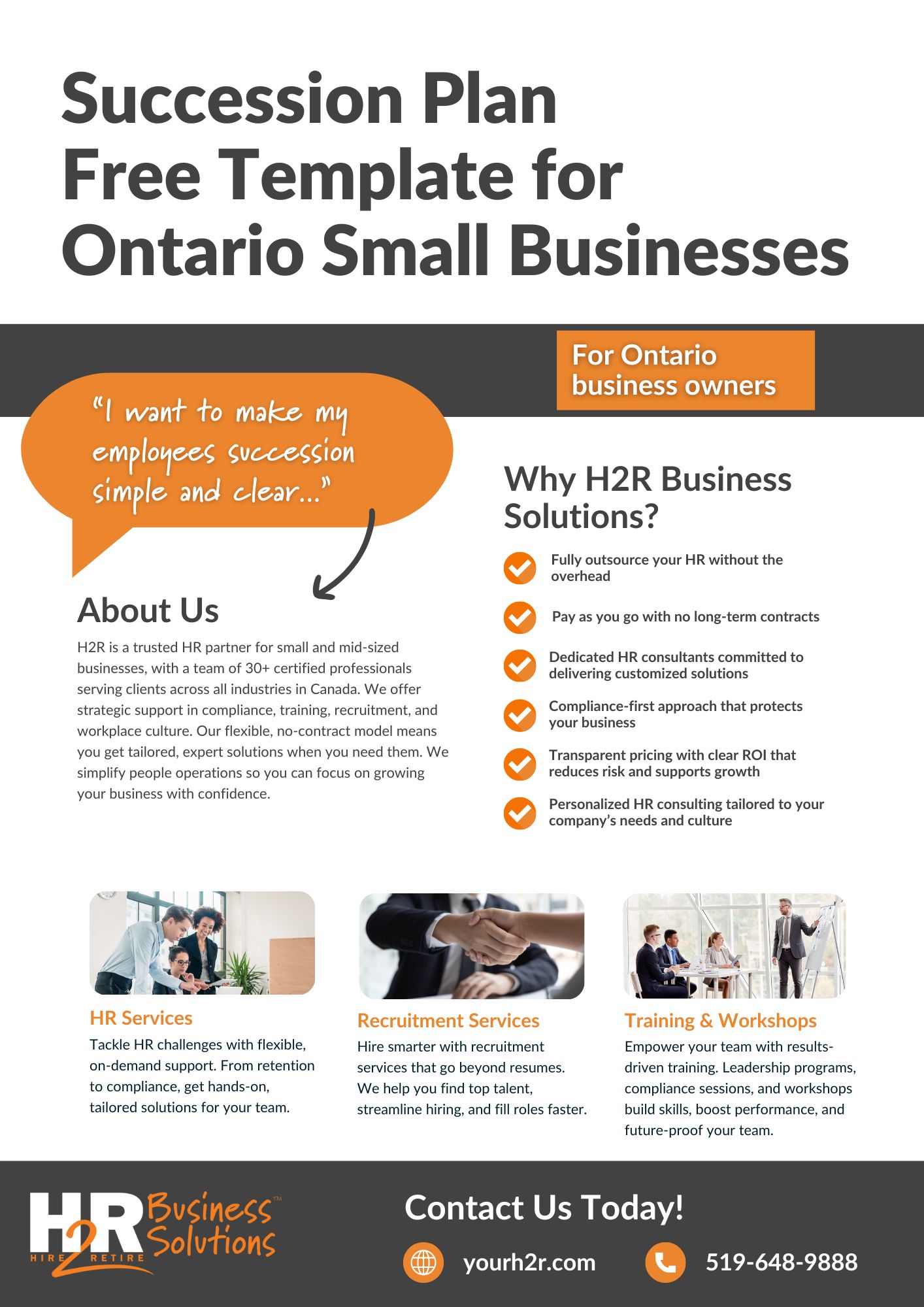 Succession Plan Free Template for Ontario Small Businesses - H2R ...