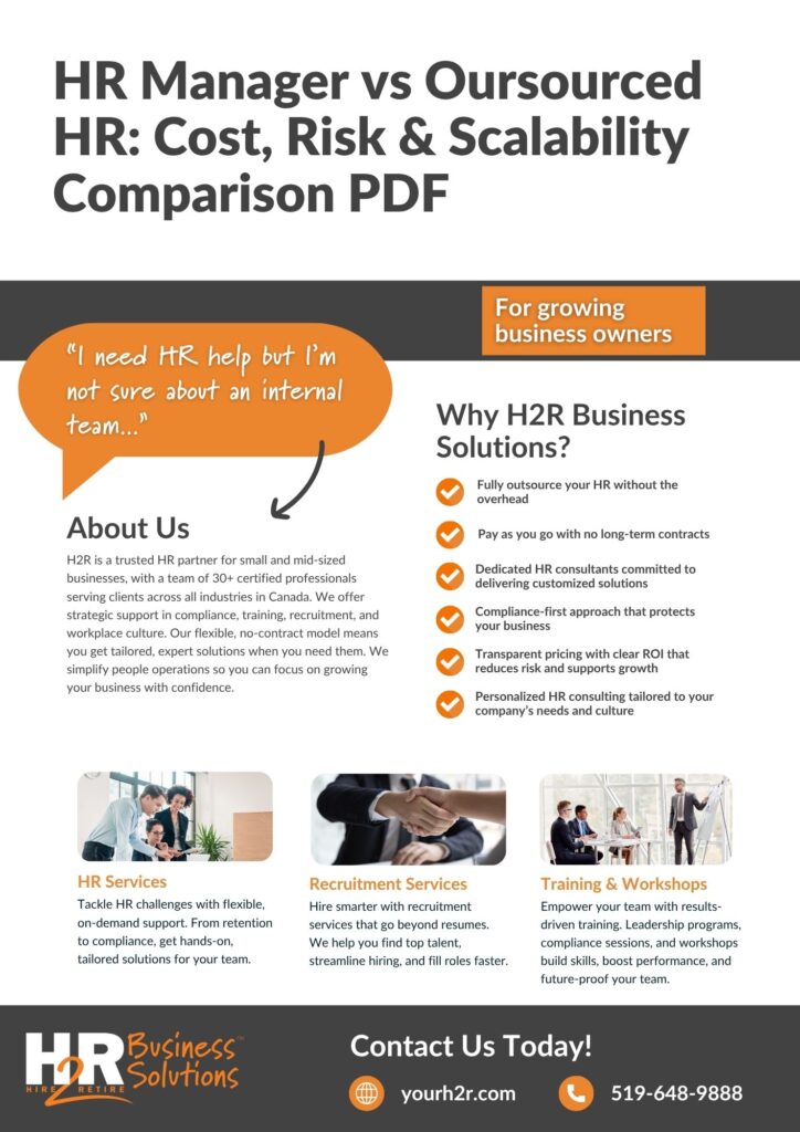 HR Manager vs Oursourced HR Cost, Risk & Scalability Comparison PDF